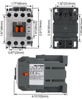Dimensions of Three Pole Magnetic Contactor With 24V DC Coil 1NO1NC for Industrial Controls Heavy Duty DIN Rail Mount