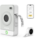 Straight Up Sleek Pocket Friendly Bluetooth Label Maker With Built In Battery And Sweet Template Pack For Office Sorting DIY Craft Projects showing label printing.