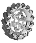 Close-up view of Six Inch Mecanum Wheel Kit With Independently Driven 45 Degree Omnidirectional Wheels For DIY Robots, showing TPU rollers