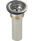 2 Inch Drain Fitting With 304 Stainless Steel Body, Stainless Steel Strainer Basket, And Rubber Seal, Includes 1-1/2 Inch O.D. By 4 Inch Chrome Plated Brass Tailpiece