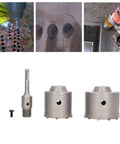 Heavy Duty Semme 5 Pcs Concrete Hole Saw Set With Yg8 Alloy Drill Bits For Masonry Stones Bricks Wall Cutting Featuring Laser Welded Carbide Tips And Super Durable Power That Keeps It Real Smooth Any Job. 65mm and 80mm hole saws with SDS shank for masonry drilling