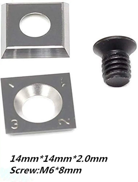Five Pack Wood Turning Carbide Cutter Inserts Set square shape with screw, fits popular wood turning tools or other similar brands