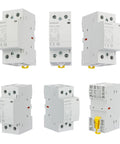 Silent Heavy Duty 40A AC DC Contactor 2 Pole 2NO With 120V Coil displayed from multiple angles on a white background.