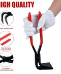 Premium Steel Hand Seamer Set For Sheet Metal Bending And Flattening With Anti Slip Handle in use, showing red-grip handles