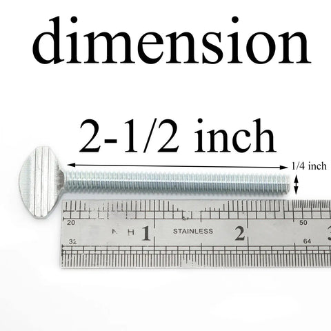 Top Shelf 10 Pack Galvanized Carbon Steel Thumb Screws 1/4-20 X 2-1/2 Inch dimensions with ruler measure