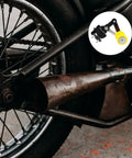 Dope Metal And Plastic Chain Tensioner Kit That Slaps Riders Hard With Roller Guide For Smooth Riding And Ultimate Safety On Any Ride. Rear bike wheel with chain tensioner kit and yellow roller guide