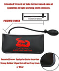Beefy Heavy Duty Three Piece Air Wedge Bag Pump Kit With Leveling And Alignment Tool, inflatable shim bag shown with hose