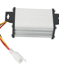 Straight Fire Heavy Duty DC To DC Voltage Converter 36V 48V 60V 72V To 12V 10A Step Down Regulator in aluminum with wires.