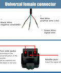 Diagram of universal female connector for 7 eighth inch thumb throttle for e-bikes and scooters, showing wire connections