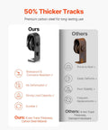 Comparison of bi folding sliding barn door hardware track kit showing durable carbon steel rails vs standard hardware