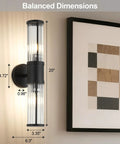 Dope Nineteen Point Sixty Nine Inch Modern Bathroom Wall Sconce Light Fixture Black Glass Rod Vanity Light E12 Mounting
