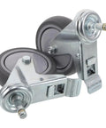 Heavy Duty Swivel Caster Wheels 2 Pack Locking Castors with steel stem and TPR wheels for carts and benches.