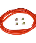 Seven Foot Red Fuel Line Kit With Clamps One Quarter Inch Inner Diameter Three Eighths Inch Outer Diameter For Snowmobile Dirt Bike Quad Motorcycle Go Kart Golf Cart And Other Powersports Engines