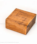 Angled front view of a 10x10x2in African mahogany bowl blank block, kiln-dried wood.
