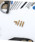 Brass Hidden Hinges Set For Wooden Boxes And Cabinets 25 Pieces Invisible Concealed Barrel Hinges With Heavy Duty Support displayed on table