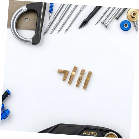 Brass Hidden Hinges Set For Wooden Boxes And Cabinets 25 Pieces Invisible Concealed Barrel Hinges With Heavy Duty Support displayed on table