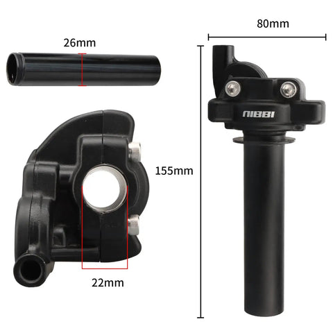 Twist Throttle Assembly For SSR125 Pit Bike With 22mm Handlebar Grips And Throttle Cable Cushioned Pillow Top Grips For Vibration Dampening Durable Aluminum And Plastic Build Black Finish Dirt Bike Motorcycle Throttle Kit