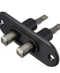 Sliding Door Contact Kit With Metal Power Transfer Connector For Central Locking Actuators, Waterproof Dustproof Spring Pin Hardware For Trucks And Utility Vehicles, Black, black metal P-3 door frame mount with two spring pins