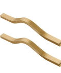 Brushed Gold Aluminum Alloy Sleek Cabinet Handles Set 2 Pcs Finger Edge Pulls Cupboard Drawer Door Levers
