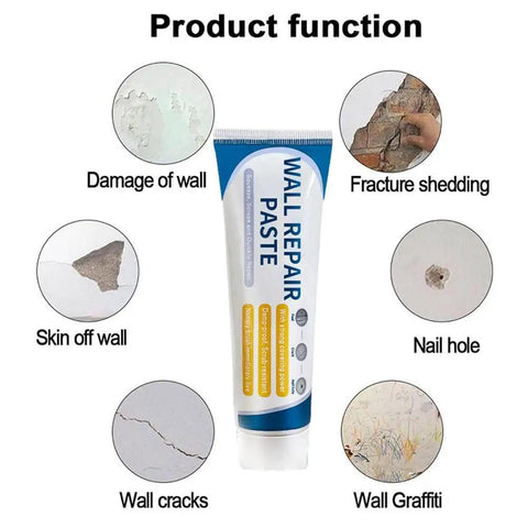 All In One Drywall Patch Repair Kit With Scraper For Quick Fixes On Cracks Holes And Nail Holes, Easy Wall Mending Paste Filler That Dries Fast And Sands Smooth, No Mess Home Maintenance Tool For A Pro Looking Finish