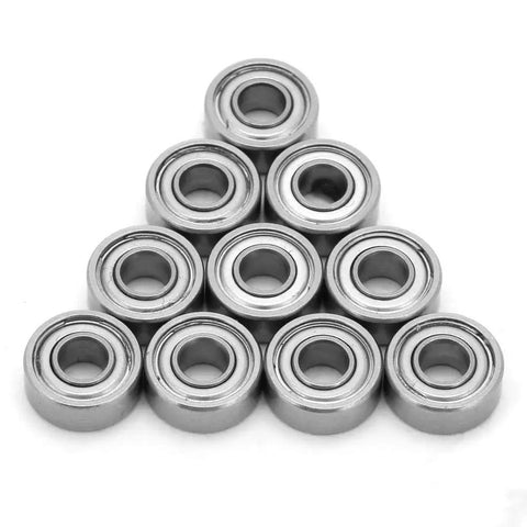 Stainless Steel Ball Bearing Kit Pack Of 10 For MR104ZZ 4mm X 10mm X 4mm Replacement Bearings Easy Swap Durable Corrosion Resistant High Speed Performance For Small Machinery RC Models And Precision DIY Projects, stacked bearings