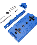 Pro Grade Shelf Pin Jig Template Crafted From Tough ABS Plastic For Dead Nuts Accurate 32 Millimeter Cabinet Hole Spacing with included drill bit and fasteners.