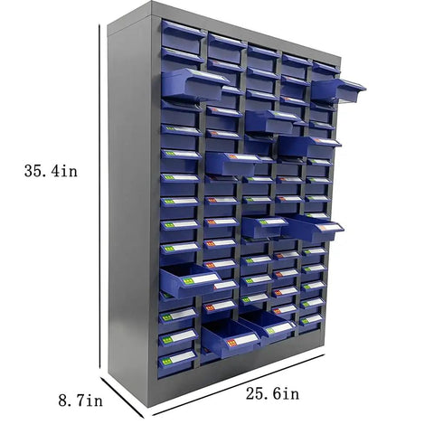 Heavy Duty Parts Cabinet With 75 Drawers Tool Storage Organizer For Bolts And Nuts, Hardware Bins With Dividers, Steel Construction
