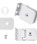 Two Pack Replacement Glass Shower Door Hinges For One Quarter Inch Thick Doors, Frameless Style, Plug And Play Install hardware set