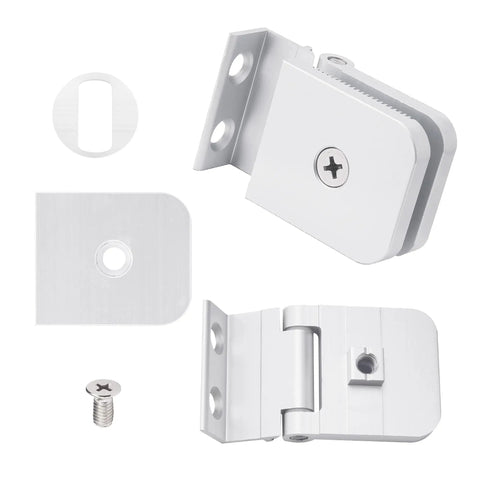 Two Pack Replacement Glass Shower Door Hinges For One Quarter Inch Thick Doors, Frameless Style, Plug And Play Install hardware set