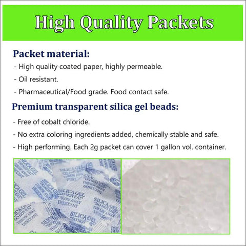 Grab These Super Useful Silica Gel Packs In A Big Bulk Of 100 Packets Each Two Gram Desiccant Moisture Absorber Is Oil Resistant And Perfect For Food Storage Safes Keeping Your Goods Dry As A Bone Without Any Hassle