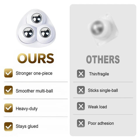 Image comparing Heavy Duty Self Adhesive Appliance Sliders 16 Pack with features like one-piece design and durability.