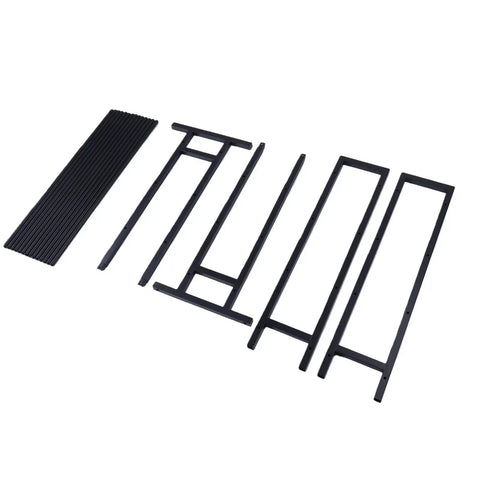 Heavy Duty Metal 3D Printer Filament Rack 7 Tier Holds 84 Spools Massive Top Shelf Wall Storage Organizer parts laid out separately.