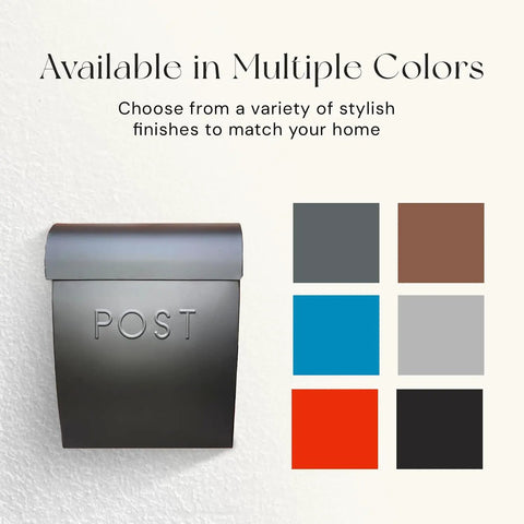 Extra Large Outdoor Wall Mount Mailbox Black Waterproof Parcel Box 15.07 By 12.44 By 5.39 Inches available in multiple colors