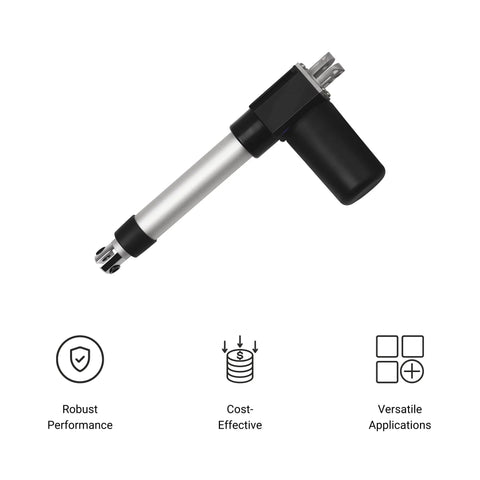 Progressive Automations 24V feedback linear actuator, 8-inch stroke, silver rod with black housing