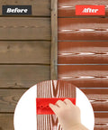 Before and after using Wood Grain Tool Set 4 Pcs Rubber Graining Rollers For Realistic Wood Texture, showing wood texture transformation.