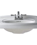 Townsend Pedestal Sink Top With 4 Inch Centers And Turn Of Century Detailing White For Bathroom Vanity Deck With Large Faucet Ledge And Front Overflow Classic Style