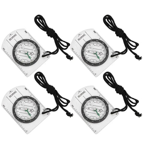 4 Pack Map Scale Acrylic Outdoor Navigation Tools For Hiking And Camping Survival With Hanging Rope And Carry Buckle Durable Trekking Gear