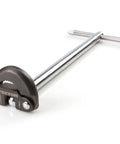 11 Inch Basin Wrench with 180 Degree Pivoting Head for Reaching Tight Nuts on Faucets Valves and Drains, steel shaft view