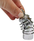 Heavy Duty 1/2 Inch Drive Spring Universal Joint Forged From Polished Stainless Steel, held in hand, designed for tight spaces.
