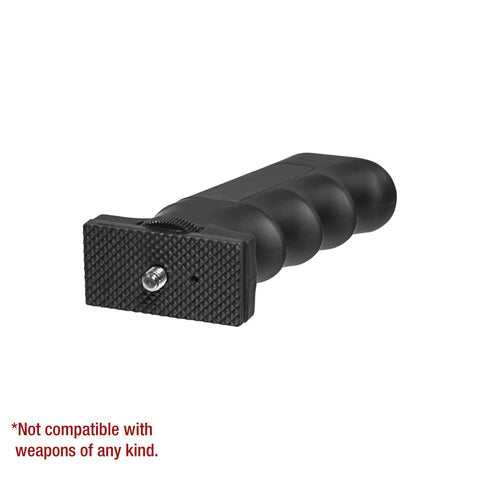 Accu-Grip Handheld Tripod System with ergonomic finger-grooved grip for cameras and optics, black finish, quick attach feature