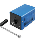 Portable USB Hand Crank Power Generator For Off Grid Emergencies, 20W Manual Charger, blue casing with black crank handle