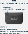 Sidekick Dry 3L Gear Case Waterproof Organizer for Outdoor Adventures with HydroShield Closure and DryHide Shell, charcoal style