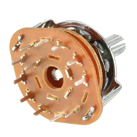 1 Pole 11 Position Band Selector Rotary Switch, Single Deck, 9mm Mount Thread, 6mm Shaft, 12 Pins, for Radio and TV Control Panels