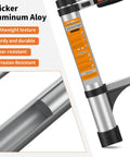 12.5 Ft Telescoping A Frame Ladder for Home Roof and RV Use, Heavy Duty Go To Step Ladder With EN131 Safety Certification, close-up of aluminum alloy tube