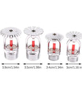 Straight Up Solid 68 Degree Pendant Fire Sprinkler Head With Side Hidden Ceiling Mount For Tough Fire Suppression Jobs, set of four sizes.