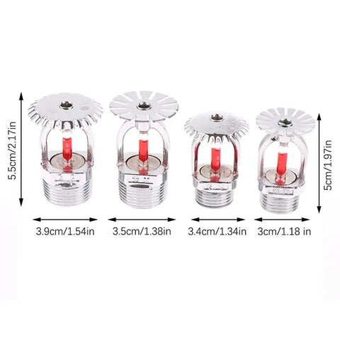 Straight Up Solid 68 Degree Pendant Fire Sprinkler Head With Side Hidden Ceiling Mount For Tough Fire Suppression Jobs, set of four sizes.