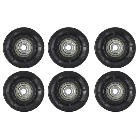 Replacement Nylon Bearing Pulleys For Gym Equipment And Home Cable Machines Quiet Smooth Rollers Kit Six Pack 70mm And 90mm Sizes Black Durable Pulleys For Low Noise Easy Maintenance And Smooth Fitness Workouts, six black nylon bearing pulleys