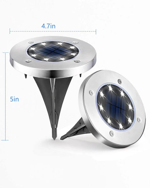 12 Pack Solar Ground Lights For Outdoor Use Waterproof Disk LED Lights For Lawn Pathway Yard Walkway Driveway Patio Deck