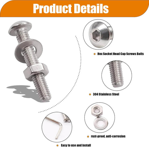 910 Piece Metric Screw Assortment Kit M2 To M6 Stainless 304 Button Head Socket Cap Screws With Nuts Washers And Hex Wrenches