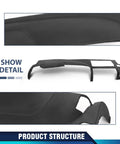 Front view of PIT66 TPE dash cover for Chevy Silverado/GMC Sierra dash panel, black with dual glovebox bezel.
